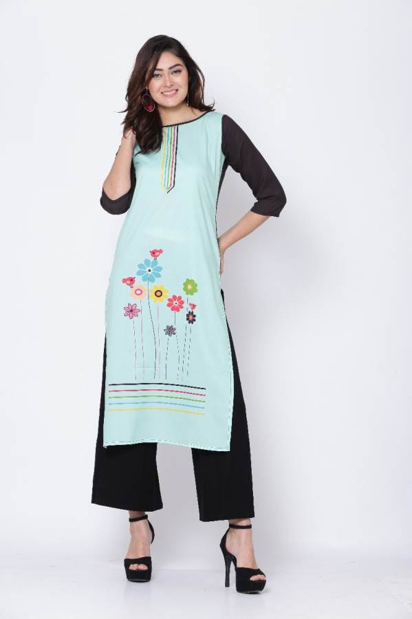New Crape Kurti Collection With Designer Digital Printed and Three Fourth Seeves