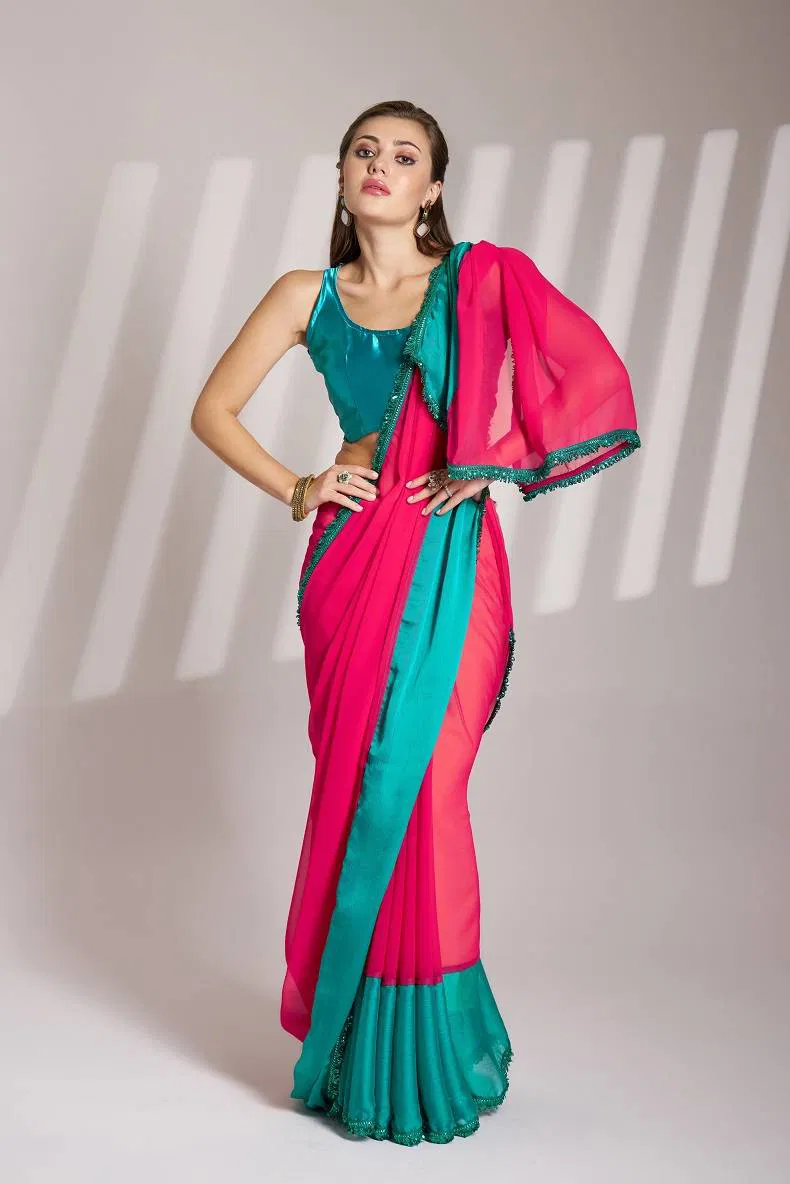 Ziva 38 Beautiful Chiffon Party Wear Stylish Saree Wholesale Clothing Distributors In India