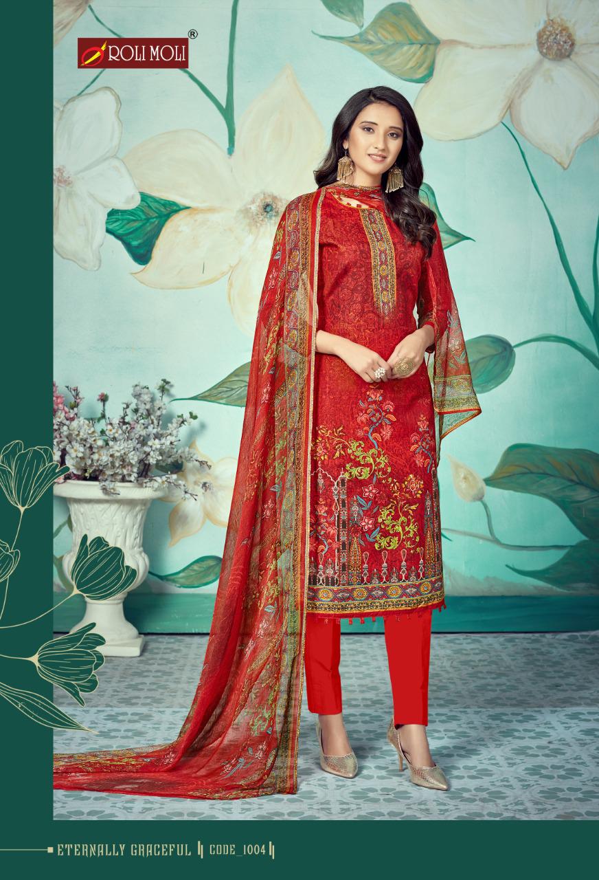 Roli Moli Mallika 6 fancy Casual Wear Heavy indo Designer Printed Designers Print with Sivorski  Diamond Dress Material Collection