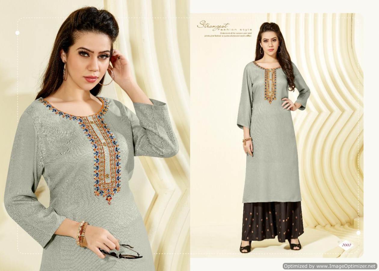 Della Pashmina Latest Designer Kurtis With Worked Neck Design Winter Collection