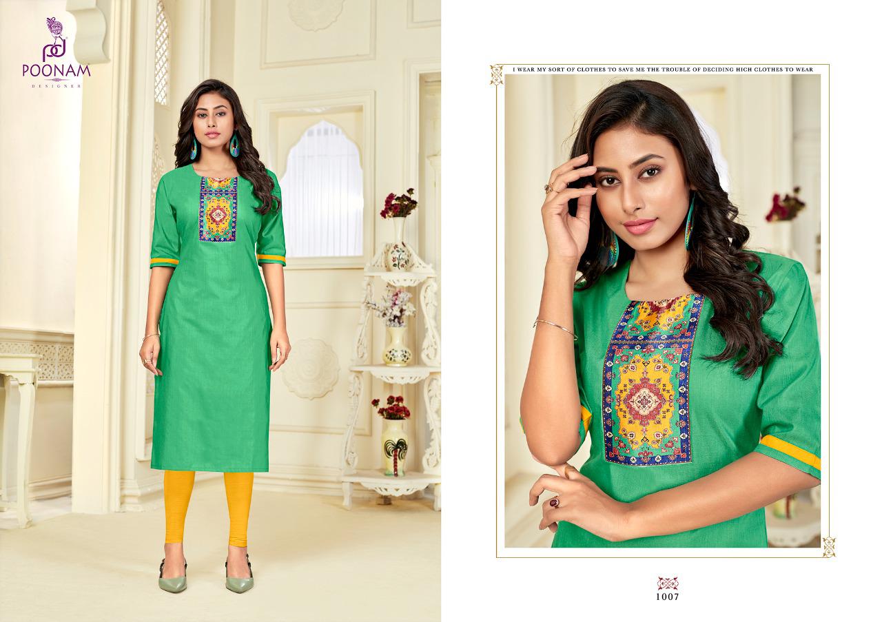 Poonam Glory Casual Daily Wear Digital Printed Designer Kurtis Collection
