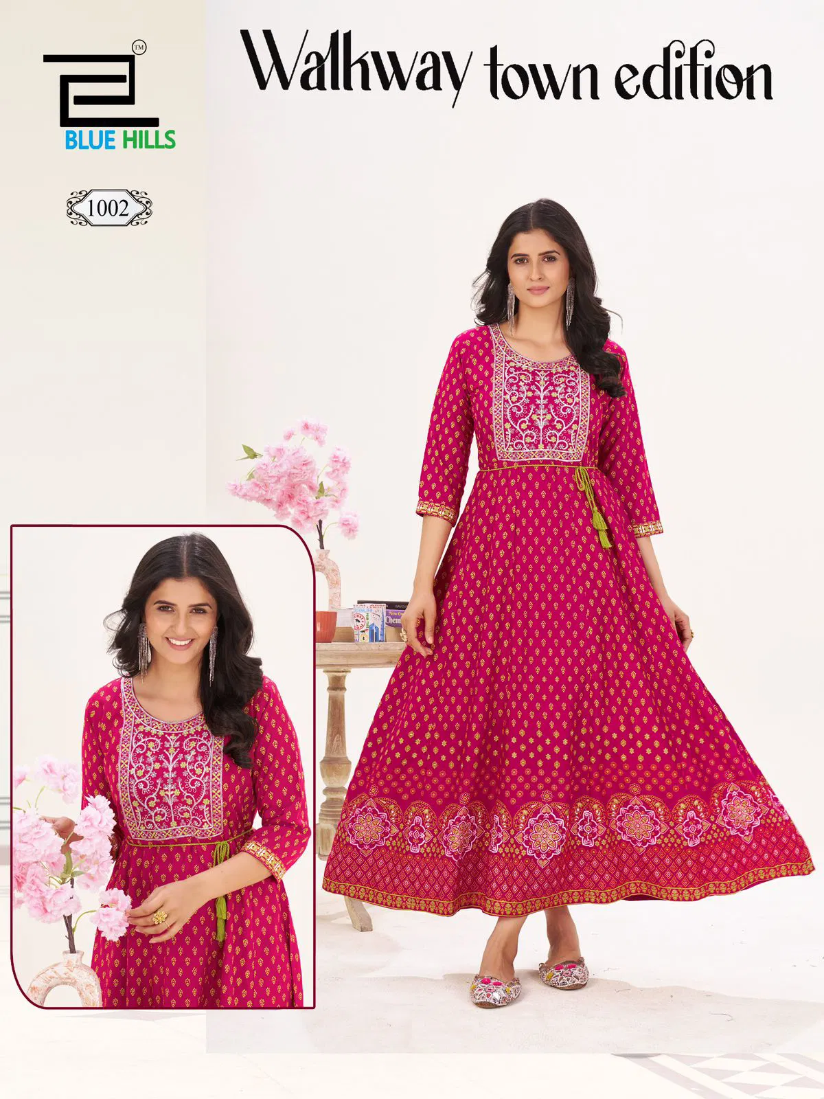 Walkway Town Edition By Blue Hills Rayon Embroidery Anarkali Kurtis Orders In India