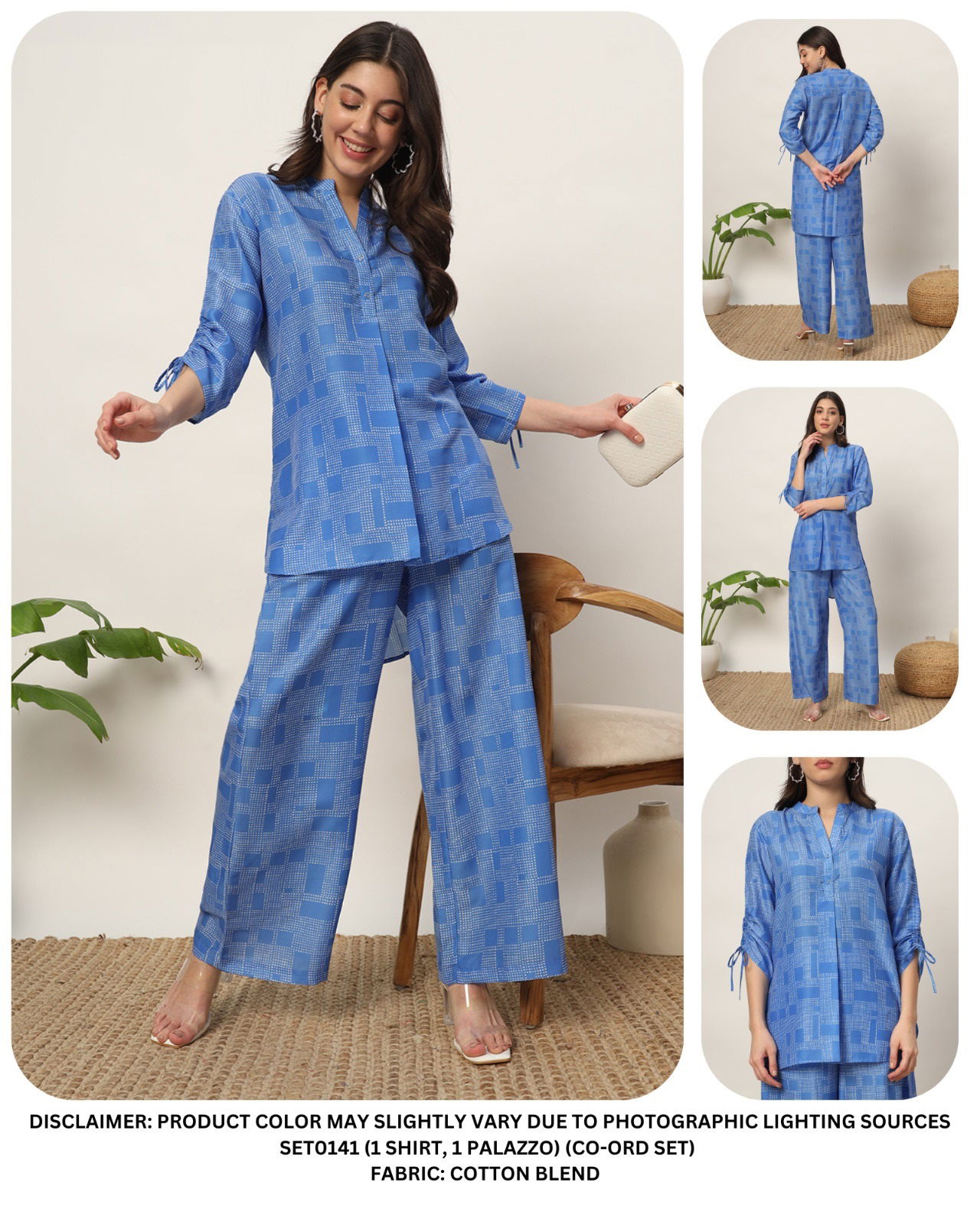 SET0141 Fiorra Summer Western Ladies Top With Bottom Cord Set Wholesale Online
