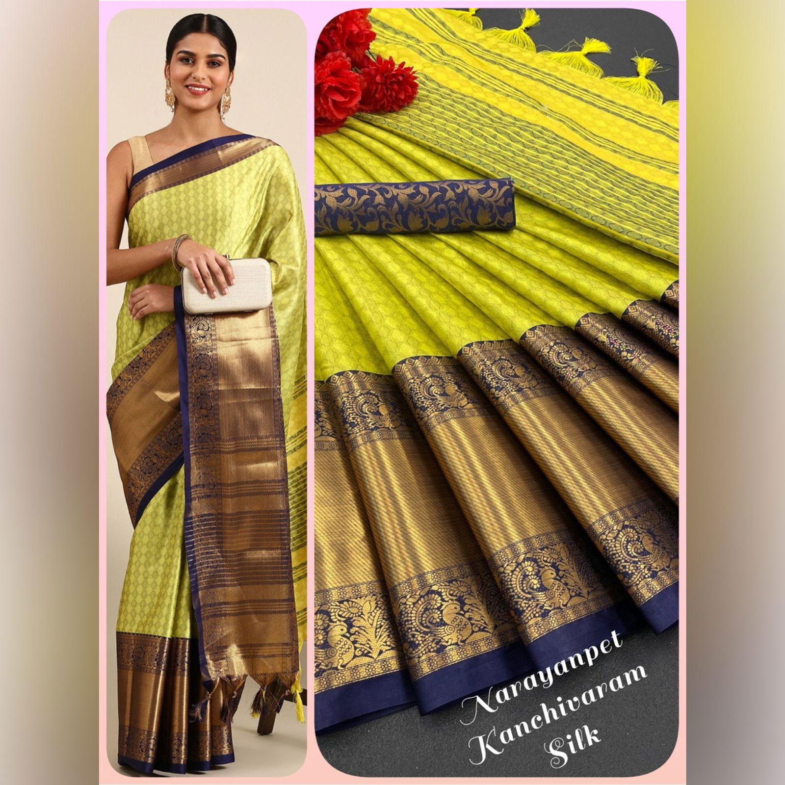 Aab Naranayanpet Kanchipuram Cotton Silk Saree Catalog