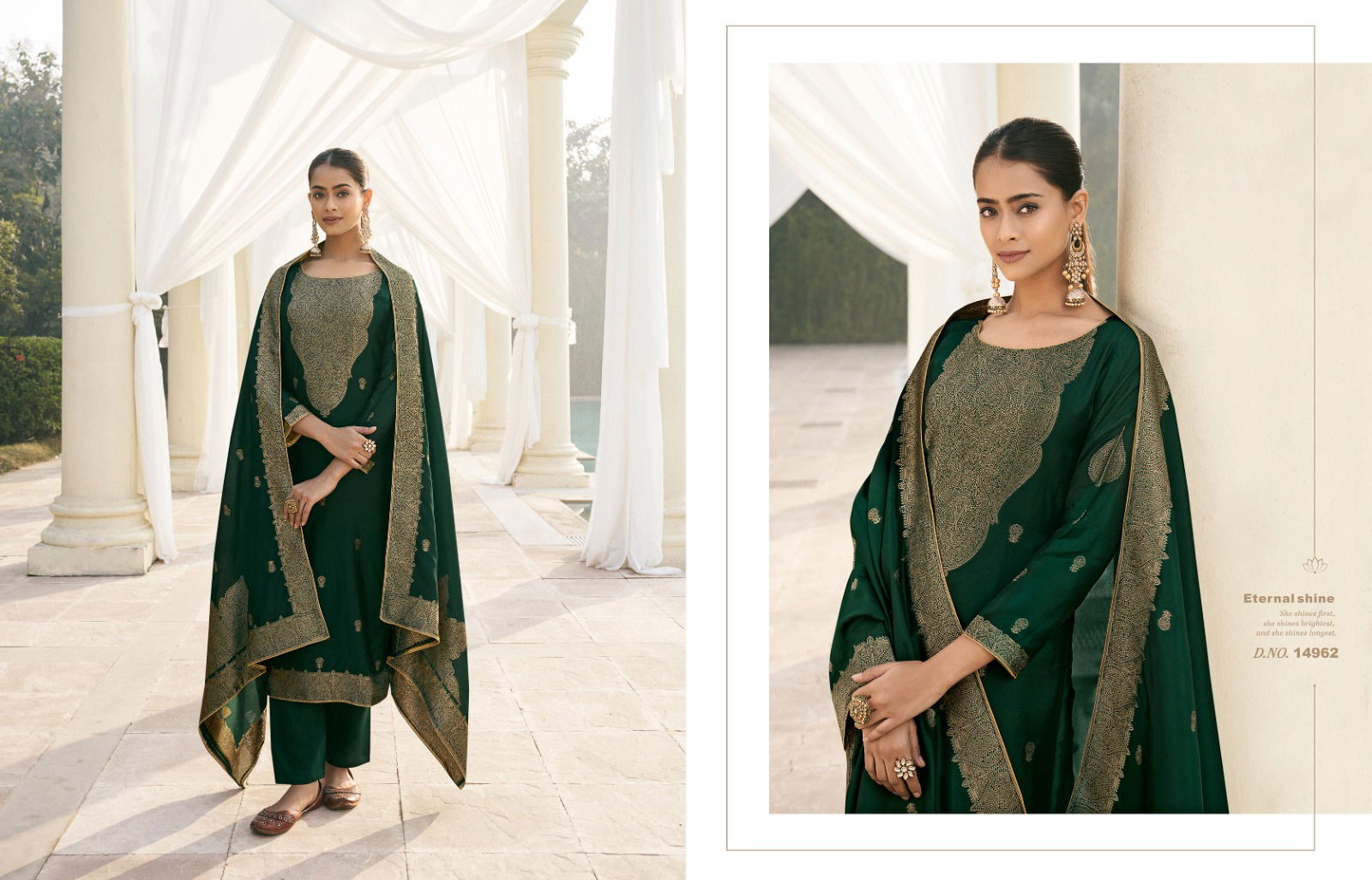 Silky 4 by Zisa Bamberg Silk Jacquard Wedding Wear Salwar Kameez Catalog 