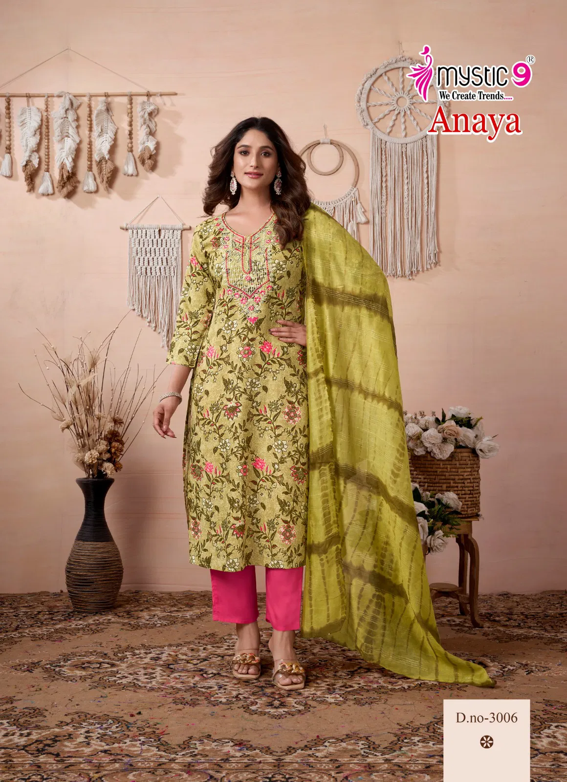 Anaya Vol 3 By Mystic 9 Rayon Kurti With Bottom Dupatta Wholesalers In Delhi