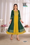 Trisha By Blue Hills Rayon Anarkali Kurtis With Classic Neck Wholesale Price In Surat