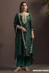 Ethnic Vichitra Silk Size Combo Kurti With Bottom Dupatta
