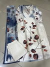 Off White Colour Printed With Hand Work Kurti With Bottom Dupatta Wholesale In India