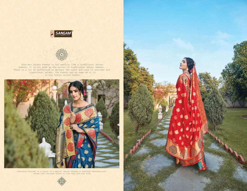 Sangam Kanupriya Latest Fancy Designer Heavy Pure Soft Silk Festive Wear Silk Saree Collection
