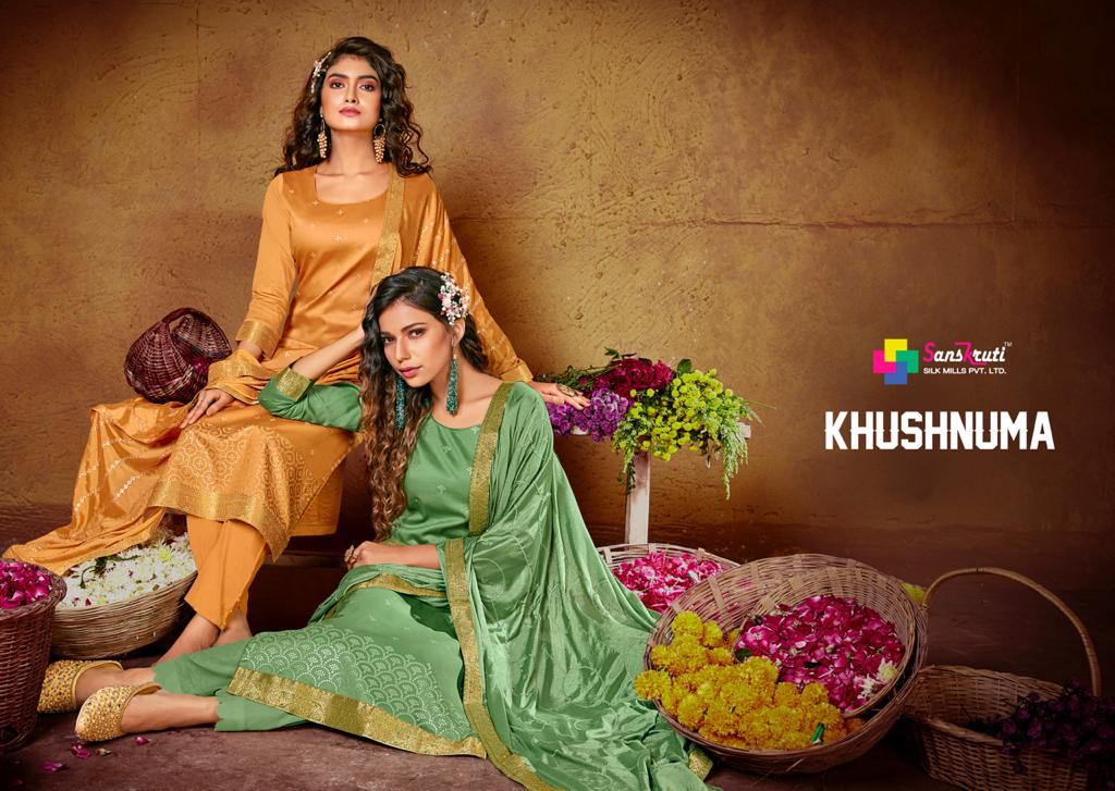Sanskruti Khushnuma Latest Fancy casual Wear Pure jam Silk Designer Dress Material Collection