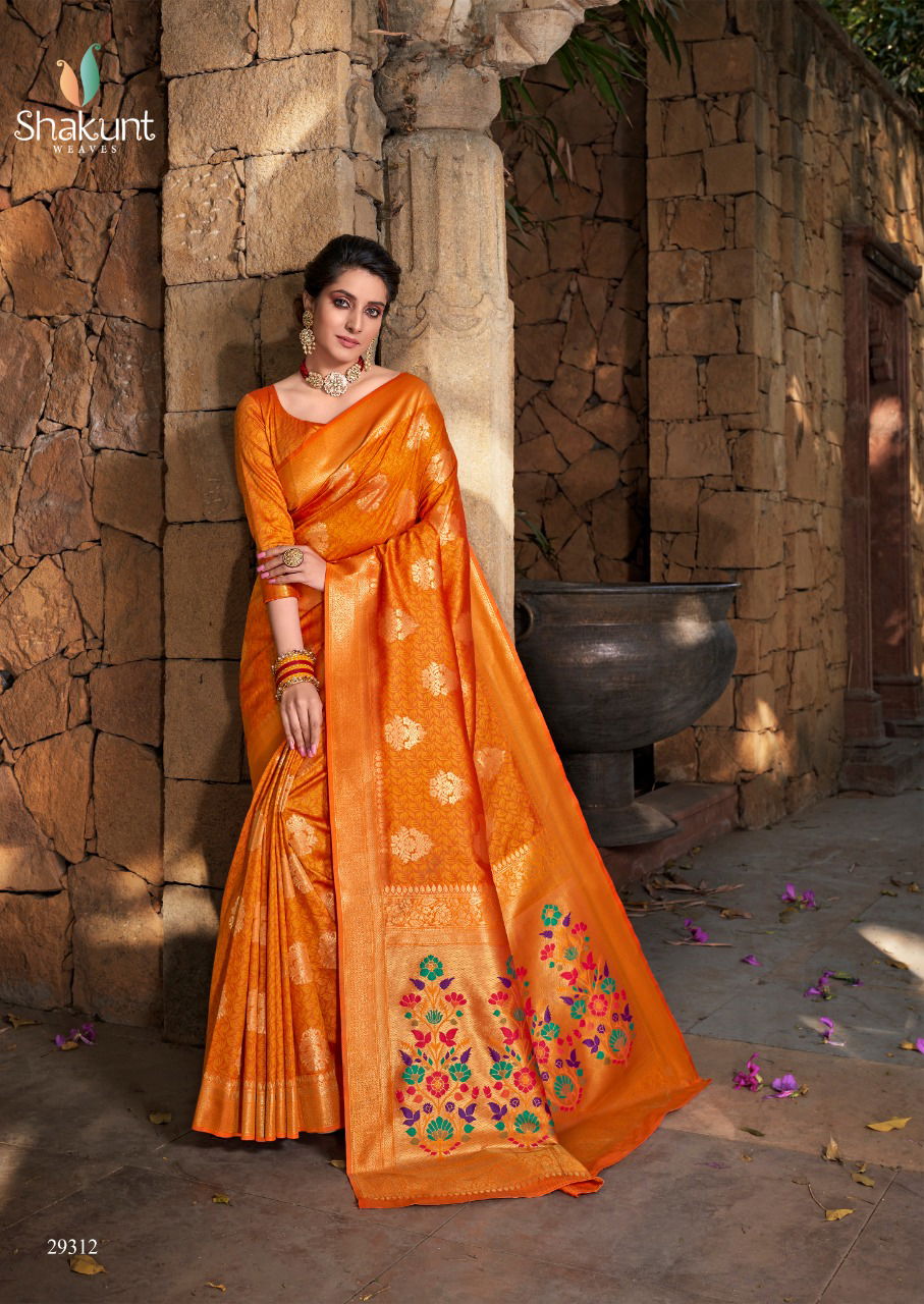 SHAKUNT RONIKA Latest fancy festive Wear Heavy ART Silk Paithani Pallu Designer saree Collection