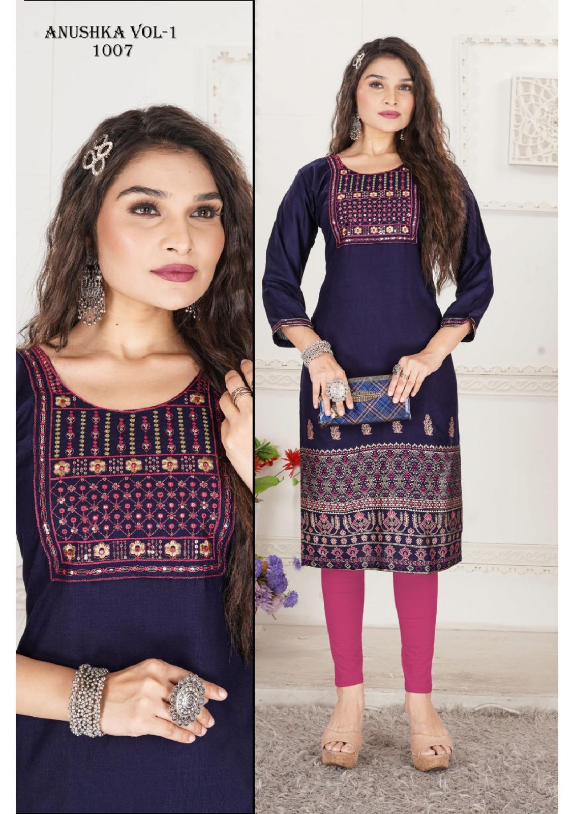Jlf Anushka Vol 1 Sequence Work Printed Kurtis Catalog
