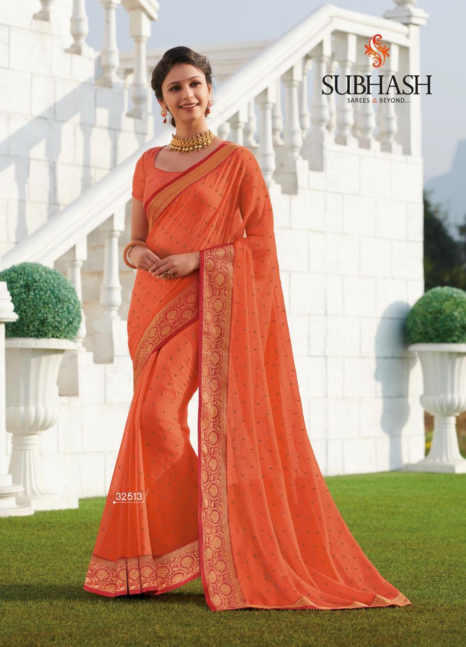 Subhash Sparsh -4 Latest Casual Wear Festive Wear Designer Chiffon Silk Saree Collection 