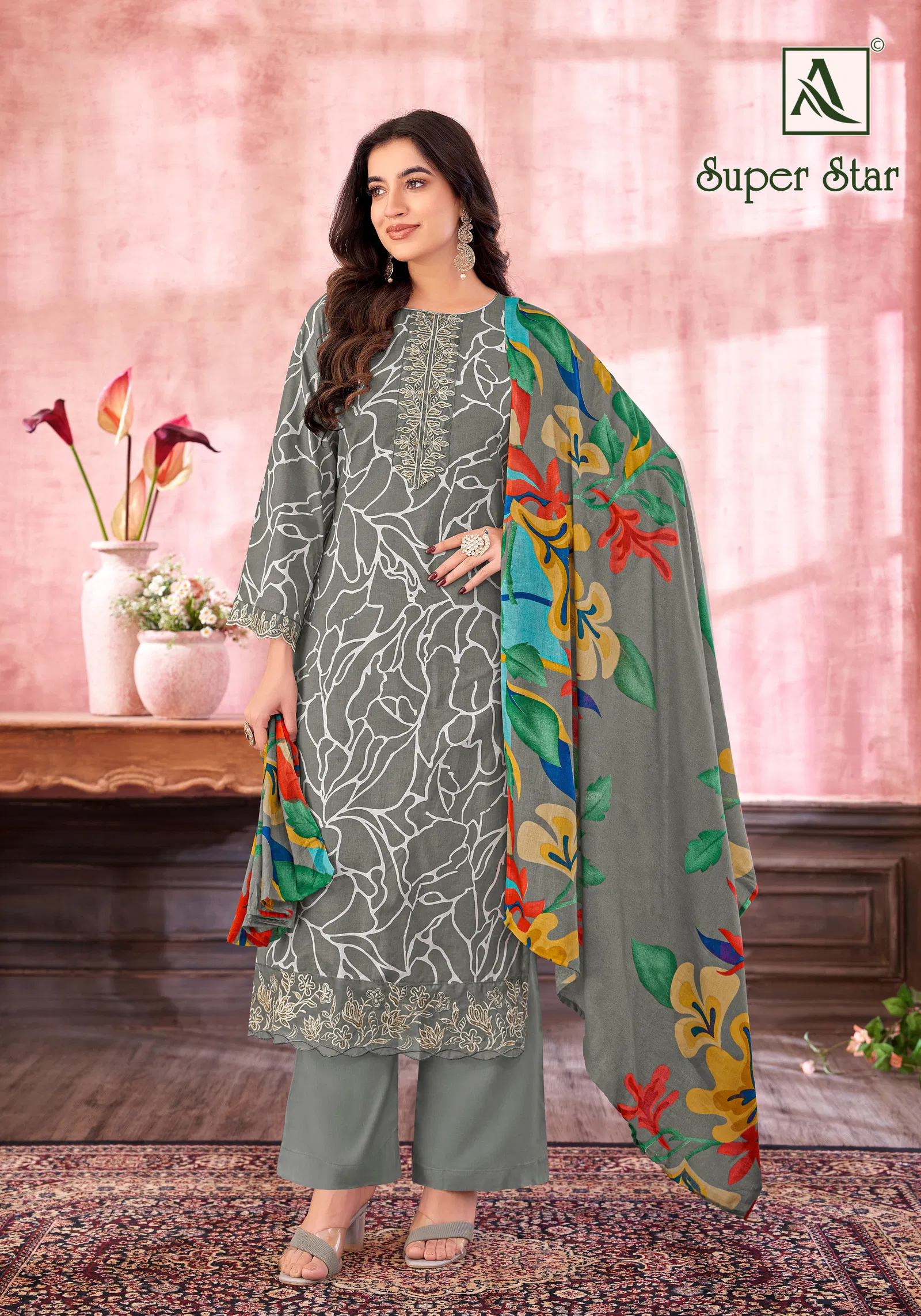 Super Star By Alok Suit Cambric Printed Surat Dress Material Wholesale Market
