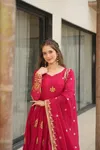 KA 1164 Star Georgette Embroidery Designer Wholesale Gown With Dupatta In India