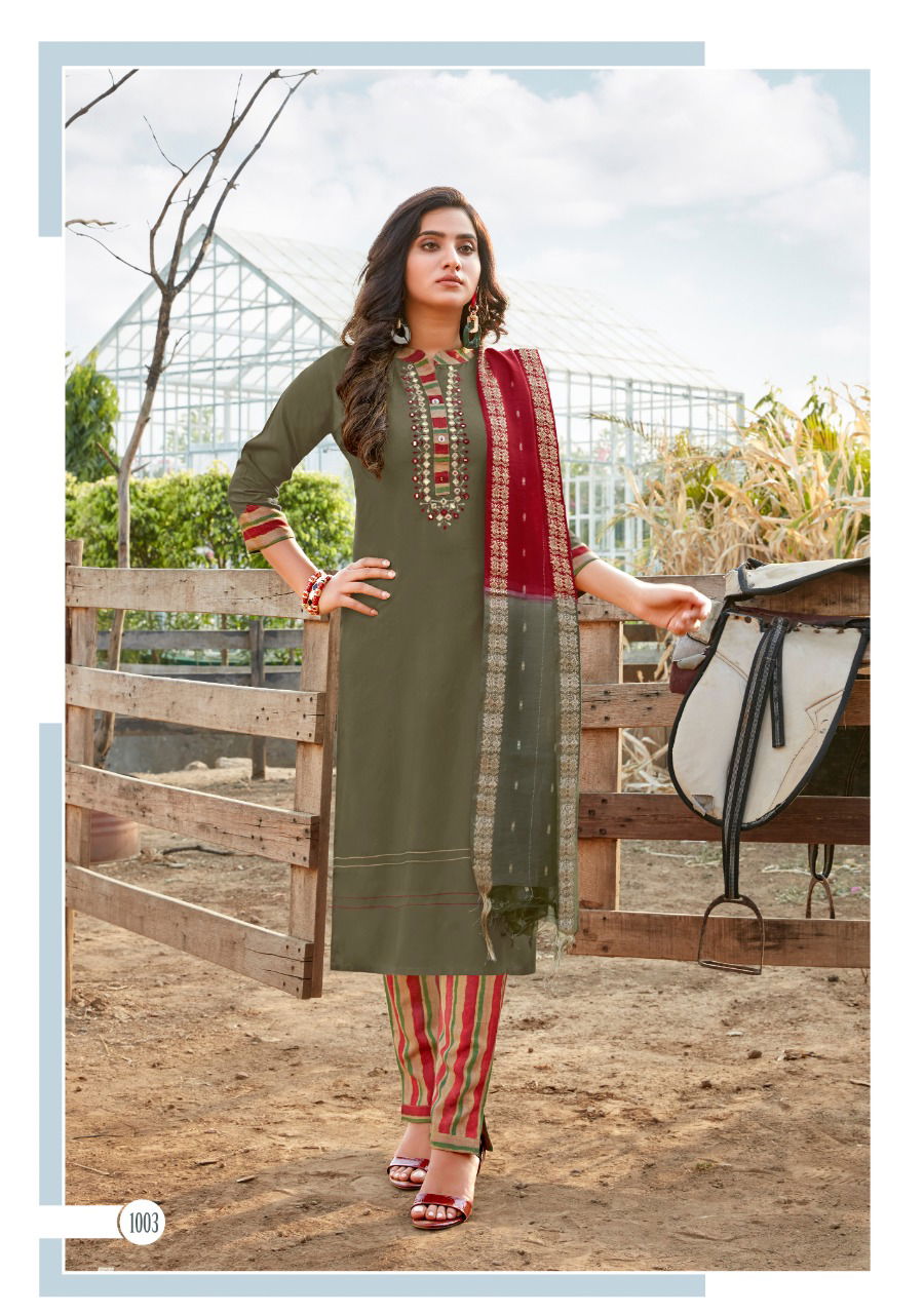 Karissa Radhika Latest  Fancy Designer Rayon Mirror Work Readymade Kurtis Collection
