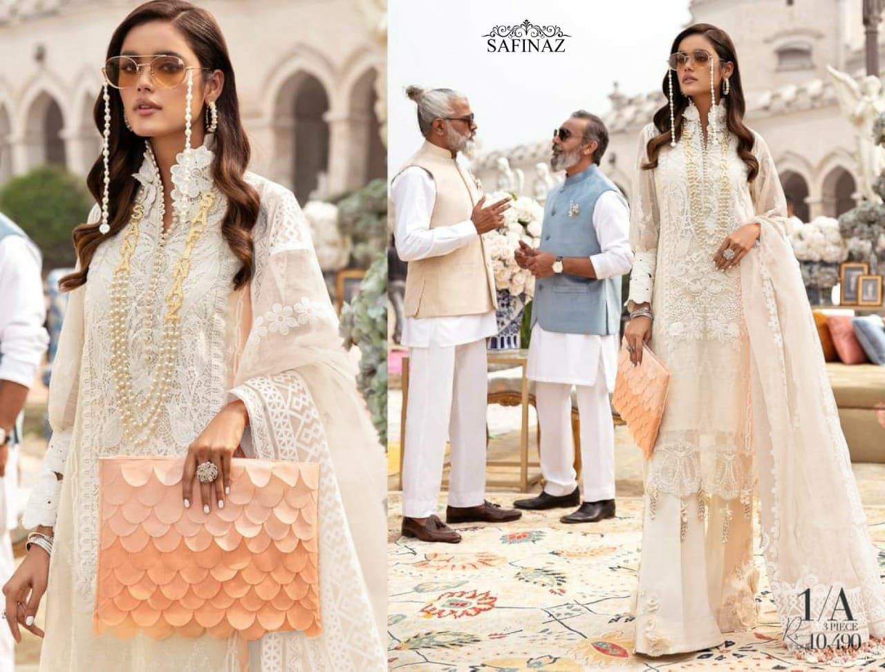 Safinaz Siffli 1 Latest Fancy Designer Heavy Festive Wear Cambric Cotton Pakistani Salwar Suits Collection
