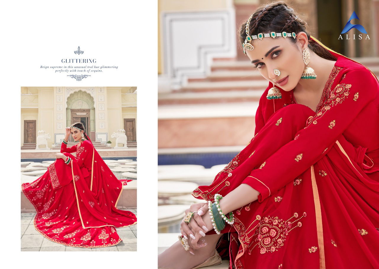 Alisa Kiara 6 Festive Wear Latest Designer Kurta With Georgette Bottom Salwar Suits Collection
