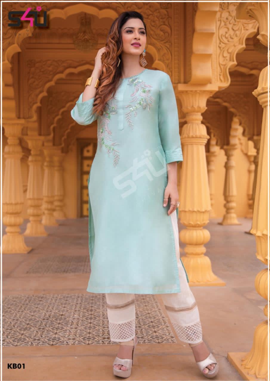 S4u Khwaab Muslin Designer Exclusive	Masleen Kurti With Bottom Collection