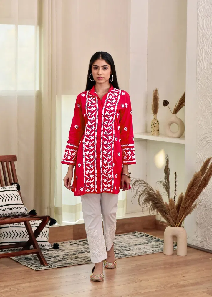 Taanvi 01 Rayon With Chikankari Embroidered Kurti Wholesale Online