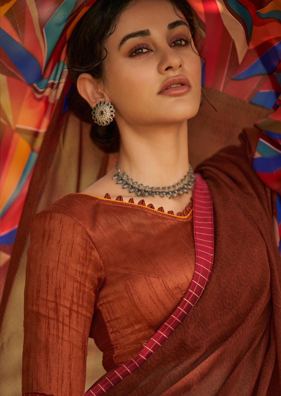 REVISE RATE -- KASHVI FALAK Latest Fancy Regular Wear Weightless Printed saree Collection