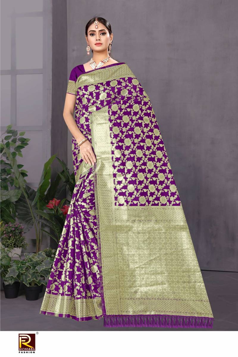 Gajal By Ronisha Banarsi Silk Festive Wear Saree Wholesale Suppliers In Mumbai