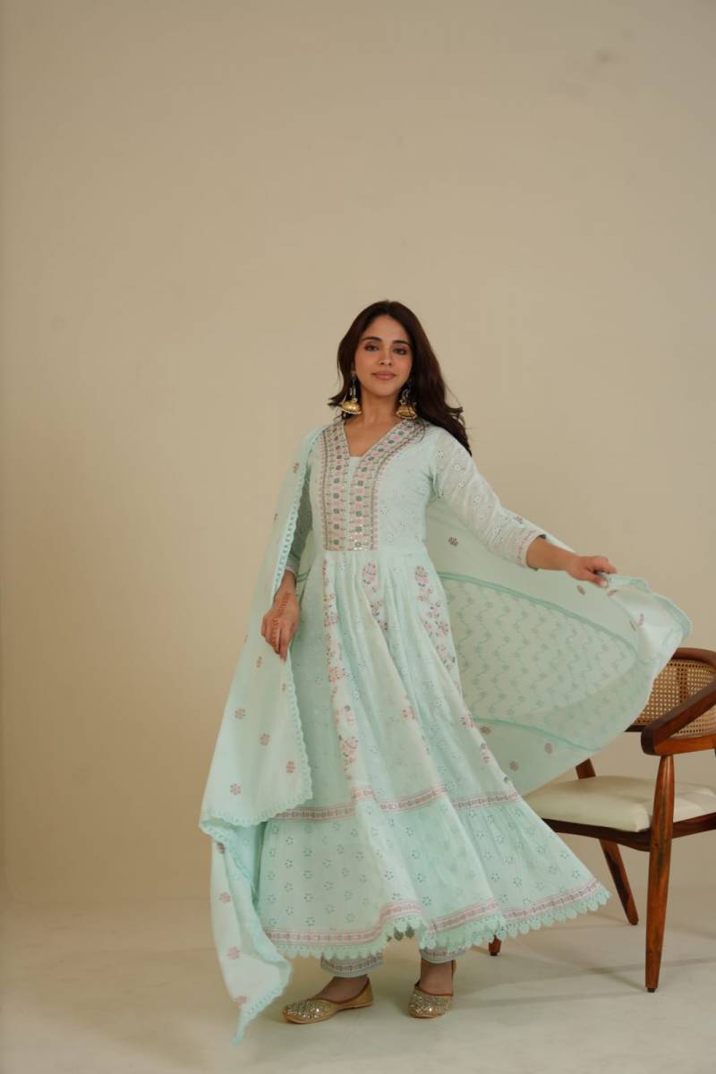 Tanyaa P 126 Cotton With Schiffli Kurti Bottom With Dupatta Wholesale Market In Surat With Price