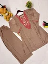 KF 1140 Kalaai French Crepe Embroidery Kurti With Bottom
