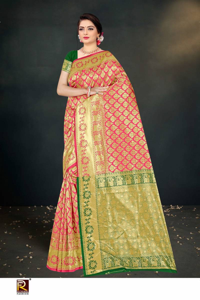 Ronisha 221 Festive Wear Stylish Banarasi Silk Saree Wholesale Market In Surat