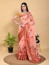 Scgt Gunjan B Linen Woven Jacquard Printed Fancy Saree