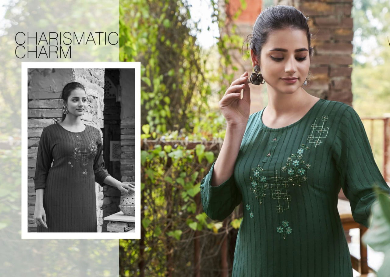 Kalaroop Angel Designer Ethnic Wear Rayon Embroidery Kurti Collection