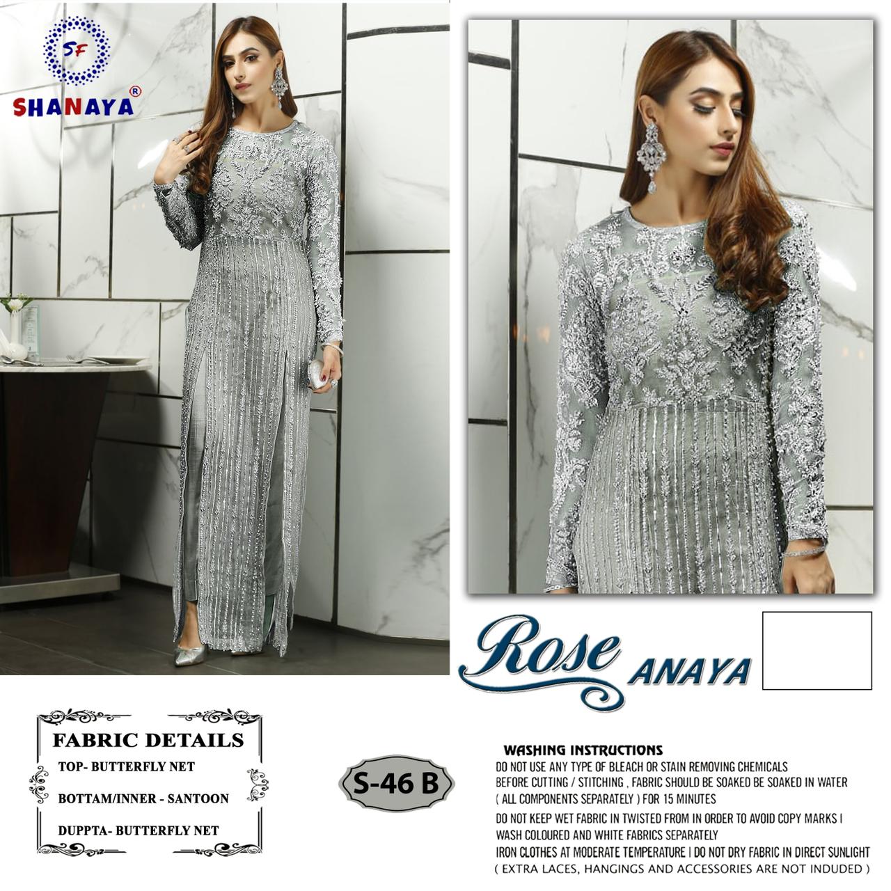 Shanaya Rose Anaya 46 Heavy Butterfly Net Festive Wear Pakistani Salwar Kameez Collection
