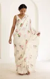 Scmg Glam Linen Floral Printed Linen Cotton Fancy Sarees Wholesale In India
