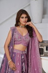 Purple Colour Georgette Tissue Zari Work Lehenga With Blouse And Dupatta Exporters In India Kf 2170
