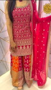 SR 1609 Embroidery Faux Georgette Party Wear Gharara Readymade Suit Wholesale Online