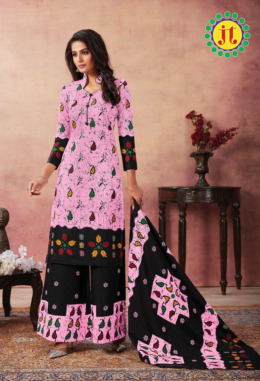 Jt Batique Special 20 Cotton Designer Regular Wear Kurti with Bottom and Dupatta Collections
