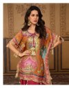Dori By Sayuri Viscose Position Jacquard Silk Kaftan Top With Bottom