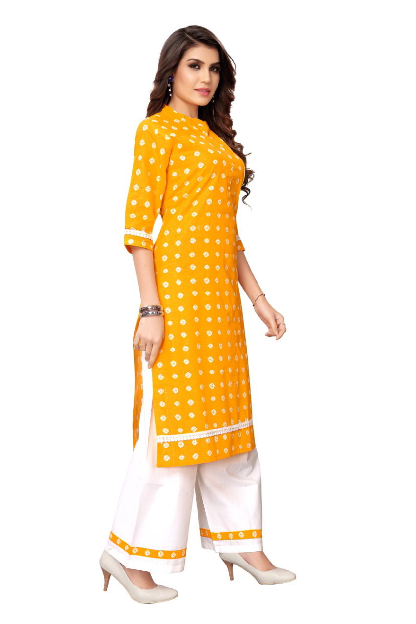 Ab Kurti Plazo 1 Casual Wear Designer Printed Traditional Festival Wear Cotton Kurti With Flex Bottom Collection