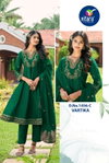 Vartika By Vitara Vichitra Silk Embroidered Readymade Suits Suppliers In India