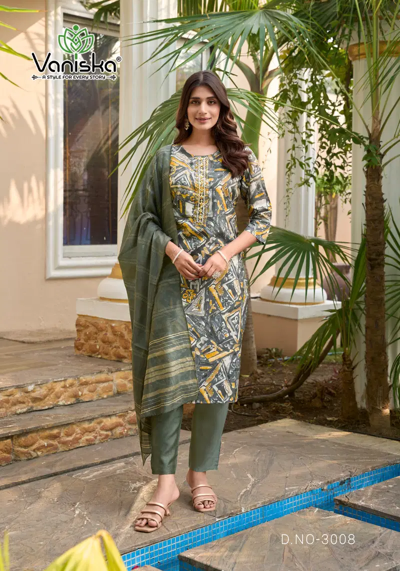 Festival Vol 3 By Vaniska Modal Chanderi Kurti With Bottom Dupatta Orders In India