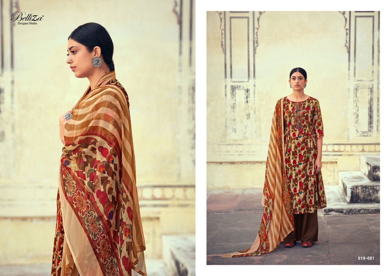 Belliza Mystic Digital Printed Fancy Designer Pure Rayon Digital Style Print with Fancy Embroidery work Dress Material Collection