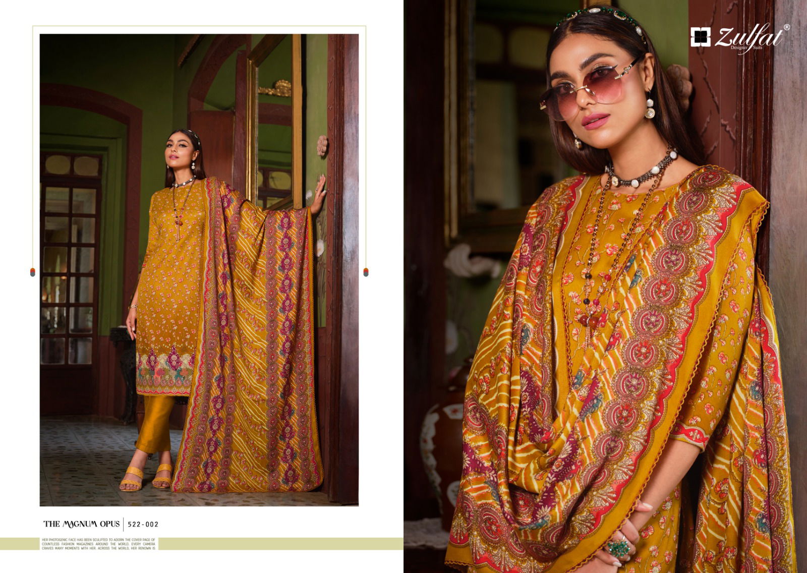 Zulfat Raabia Wool Pashmina Dress Material Collection
