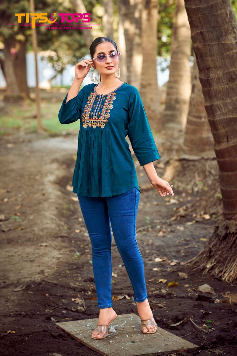 Pulpy Vol 15 By Tips Tops Rayon Fancy Western Ladies Top Online Wholesale