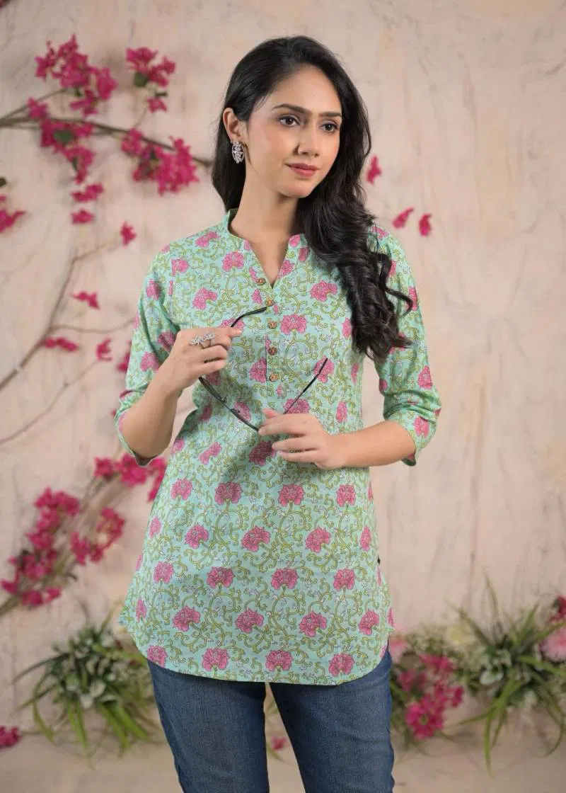 Nina F 03 Cambric Cotton Summer Short Kurti Wholesale Suppliers In Mumbai