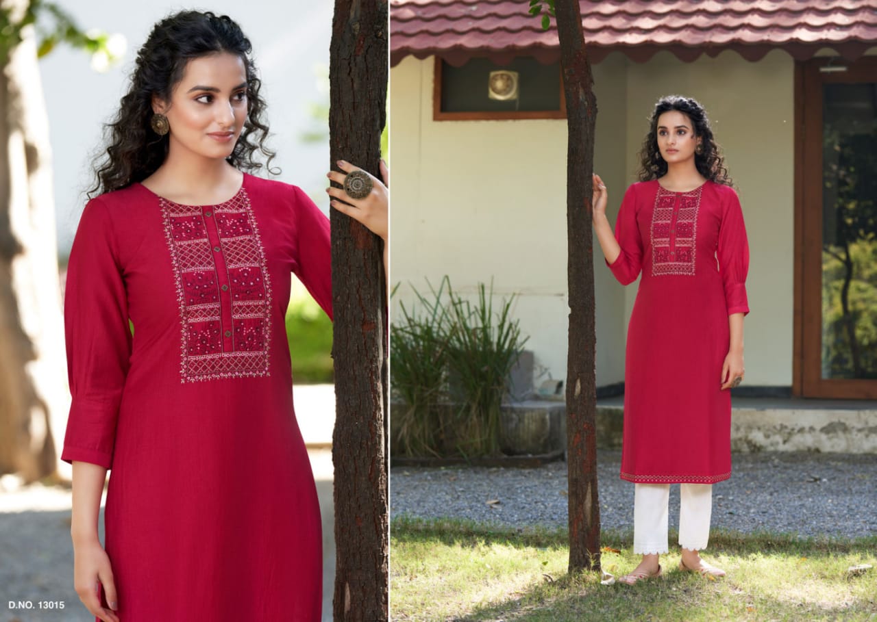 Kalaroop Kites 4 New Exclusive Party Wear Silk Embroidery Kurti Collection