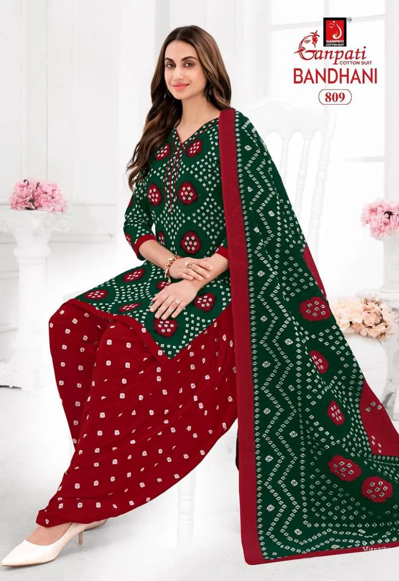 Bandhani Vol 8 By Ganpati Cotton Bandhani Printed Dress Material Exporters In India