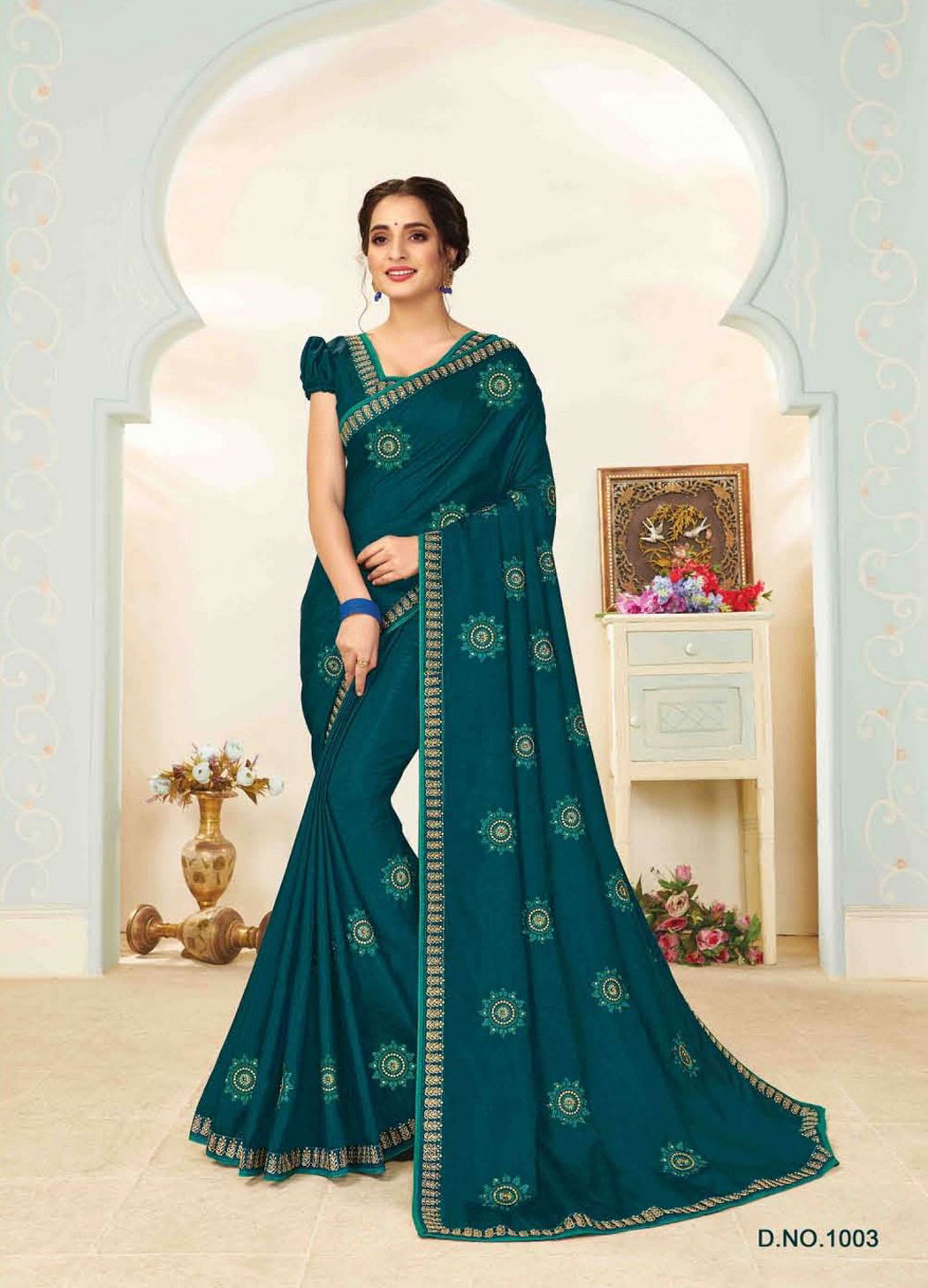 Kalista Rajdhani Latest Designer Festive Wear vichitra silk Embroidery Worked Sarees Collection

