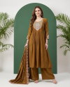 K 1074 By Naisha Roman Embroidery Kurti With Bottom Dupatta
