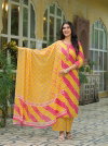 Naisha K 141 Cotton Lehariya Kurti Bottom With Dupatta Wholesale Suppliers In Mumbai